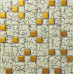 Glossy White Tile 1" x 2" Gold Glass Mosaic for Kitchen Backsplashes, Bathroom Showers, Accent Walls