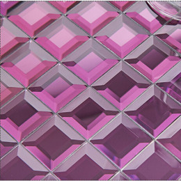 Purple Mirror Glass Backsplash Modern 3d Crystal Tile Bathroom Mirrored Wall Tiles 5 Side Pyramid Designs