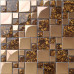 Gold Stainless Steel Metal Tile Crystal Glass Mosaic Wall Backsplash Tiles Bathroom Metallic Tile