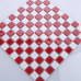 White and Red Tiles for Backsplash in Kitchen and Bathroom, Crystal Glass Mosaic Swimming Pool Tile