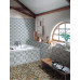 Brown and Blue Porcelain Pebble Tile Heart-shaped Glazed Ceramic Mosaic Bath Floor Tiles