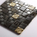 Gold Stainless Steel Tile Black Glass Mosaic 3d Petal Metallic Backsplash Tiles Bathroom Walls