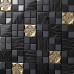 Gold Stainless Steel Tile Black Glass Mosaic 3d Petal Metallic Backsplash Tiles Bathroom Walls