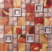 Rose Gold Stainless Steel Tile Red Glass Mosaic Backsplash 3D Leaf Patterns Kitchen and Bathroom Tiles