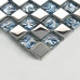 Clear Blue Crystal Square Backsplash Tile Silver Coated Glass Mosaic Bathroom Wall and Floor Tiles