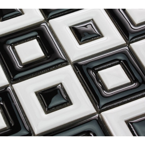 Black And White Ceramic Mosaic Floor Tile Bathroom Shower Fifyh Com