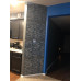 Teal Blue Glass Tile Backsplash Gray Marble Strip Random Interlocking Bathroom Shower Tiles