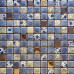 Blue and White Tile Gold Coated Ceramic Porcelain Mosaic Backsplash Kitchen and Bathroom Wall Tiles