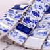 Blue and White Porcelain Tile Mosaic Glossy Ceramic Wall and Floor Tile Kitchen Backsplash