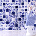 Blue and White Porcelain Tile Mosaic Glossy Ceramic Wall and Floor Tile Kitchen Backsplash