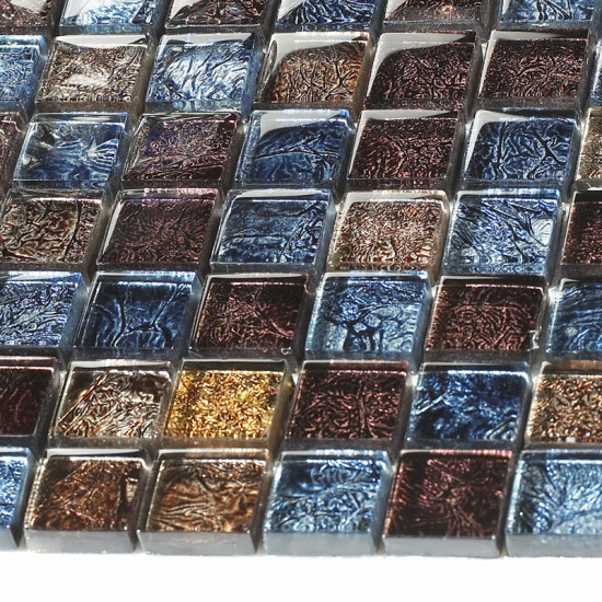 Antique Glass Mosaic Tile Multi Colored Crystal Backsplash Tile for Kitchen Glossy Accent Bathroom Tiles