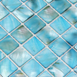 Sky Blue Mother of Pearl Tile Stained Shell Mosaic for Kitchen Backsplash Bathroom Shower Wall Tiles