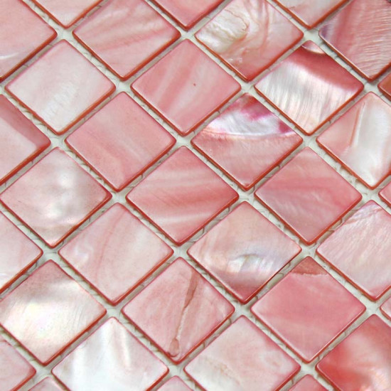 Pink Mother of Pearl Tile Stained Shell Mosaic for Kitchen Backsplash Bathroom Shower Wall Tiles