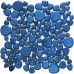 Blue Porcelain Pebble Tile Heart-shaped Ceramic Mosaic Backsplash Glazed Floor Tile Pebbles