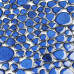 Blue Porcelain Pebble Tile Heart-shaped Ceramic Mosaic Backsplash Glazed Floor Tile Pebbles
