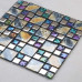 Multicolored Crystal Tile Backsplash Silver Coated Glass Mosaic for Kitchen or Bathroom