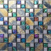 Multicolored Crystal Tile Backsplash Silver Coated Glass Mosaic for Kitchen or Bathroom