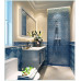 Sky Blue Cracked Glass Mosaic Resin Conch Tile Kitchen Backsplash White Crystal Bathroom Wall Tiles