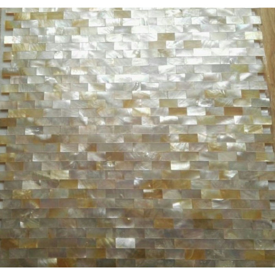 Gold Shell Subway Tile Deep-water Seashell Mosaic Backsplash for Kitchen Seamless Bathroom Tiles