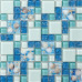 Blue Glass Mosaic Resin Shell Tile Cracked Crystal Kitchen Backsplash Beach Style Bathroom Wall Tiles