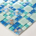 Blue Glass Mosaic Resin Shell Tile Cracked Crystal Kitchen Backsplash Beach Style Bathroom Wall Tiles