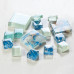 Blue Glass Mosaic Resin Shell Tile Cracked Crystal Kitchen Backsplash Beach Style Bathroom Wall Tiles