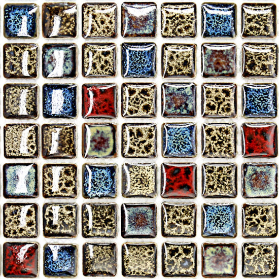 Brown Red and Blue Porcelain Mosaic Italian Tile Backsplash Glazed Ceramic Tile Shower Wall  Tiles