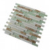 Sea Green Glass and White Stone Tile Resin Conch Interlocking Beach Inspired Backsplash Coastal Bathrooms