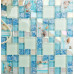Blue Cracked Glass Mosaic Resin Conch Tile Kitchen Backsplash Iridescent Crystal Bathroom Wall Tiles