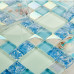 Blue Cracked Glass Mosaic Resin Conch Tile Kitchen Backsplash Iridescent Crystal Bathroom Wall Tiles