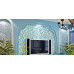 Blue Cracked Glass Mosaic Resin Conch Tile Kitchen Backsplash Iridescent Crystal Bathroom Wall Tiles