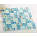 Blue Cracked Glass Mosaic Resin Conch Tile Kitchen Backsplash Iridescent Crystal Bathroom Wall Tiles