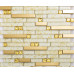 Gold Stainless Steel Tiles and Crystal Backsplash White Glass Mosaic Tile Shower Bathroom Wall Decor