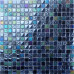 Blue Glass and Stone Mosaic Crystal Backsplash Tile Mediterranean Style Wall Tiles Inspired Bathrooms