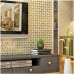 Gold Stainless Steel Tile Backsplash Randomly Striped Glass Mosaic Tiles Bathroom Wall