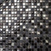 Black Marble Mosaic Tile Silver Coated Glass Backsplash Cracked Crystal Bathroom and Kitchen Tiles