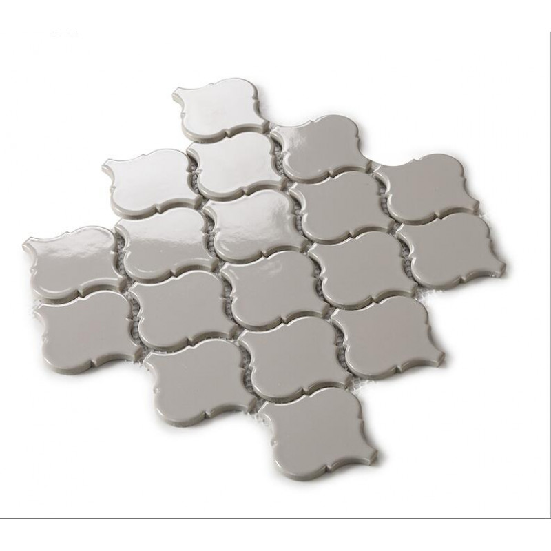 Gray Ceramic Mosaic Waterjet Tile Lantern Arabesque Fifyh Com
