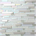 Iridescent White Glass Tile Silver Stainless Steel Backsplash Crystal Rhinestone Mosaic Metal Tiles