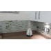 Iridescent White Glass Tile Silver Stainless Steel Backsplash Crystal Rhinestone Mosaic Metal Tiles