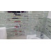 Iridescent White Glass Tile Silver Stainless Steel Backsplash Crystal Rhinestone Mosaic Metal Tiles