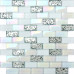 Glass Subway Tile 1" x 2" Silver and Iridescent White Crystal Wall Tiles for Kitchen Backsplashes or Bathrooms