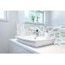 Glass Subway Tile 1" x 2" Silver and Iridescent White Crystal Wall Tiles for Kitchen Backsplashes or Bathrooms