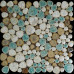 Blue / Cream / Coffee Porcelain Pebble Tile Heart-shaped Ceramic Mosaic Backsplash Glazed Tile Pebbles