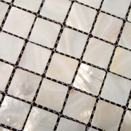 White Mother of Pearl Tile Square Shell Mosaic Backsplash Kitchen Bathroom Wall Tiles (Tile Size: 1" x 1" x 1/12")