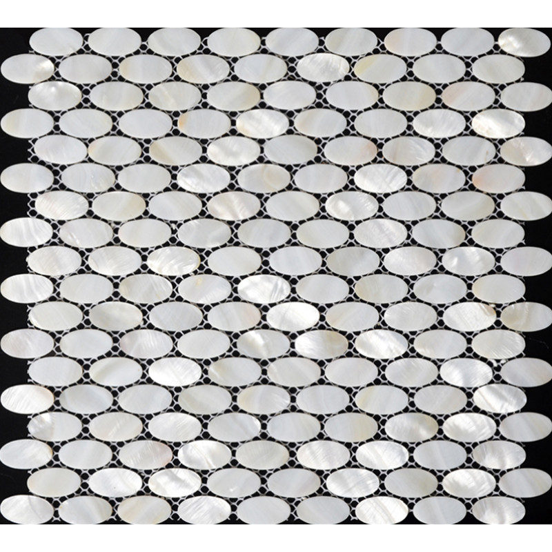 White Mother Of Pearl Oval Mosaic Tile