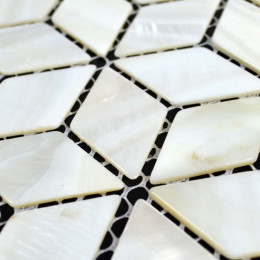 White Mother of Pearl Tile Backsplash 3D Cube Shell Mosaic Kitchen and Bathroom Wall Tiles (Tile Size: 1" x 1-5/8" x 1/12")