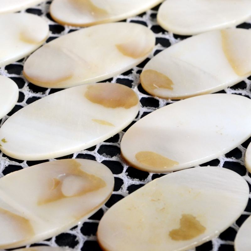 White Mother Of Pearl Oval Mosaic Tile