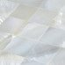 White Mother of Pearl Tile Backsplash Square Shell Mosaic Seamless Bathroom Wall Tiles (Tile Size: 3/5" x 3/5" x 1/12")