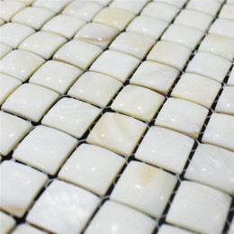 White Mother of Pearl Tile Backsplash 3D Arched Shell Mosaic Bathroom Wall Tiles (Tile Size: 3/5" x 3/5" x 1/8")