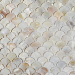 Natural Pink Mother of Pearl Tile Backsplash Fish Scale Shell Mosaic Kitchen and Bathroom Tiles (Tile Size: 1" x 1" x 1/12“)